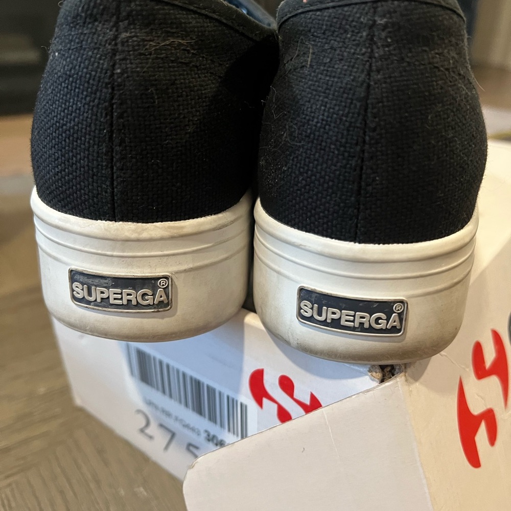 Superga platform Black Canvas Shoes
